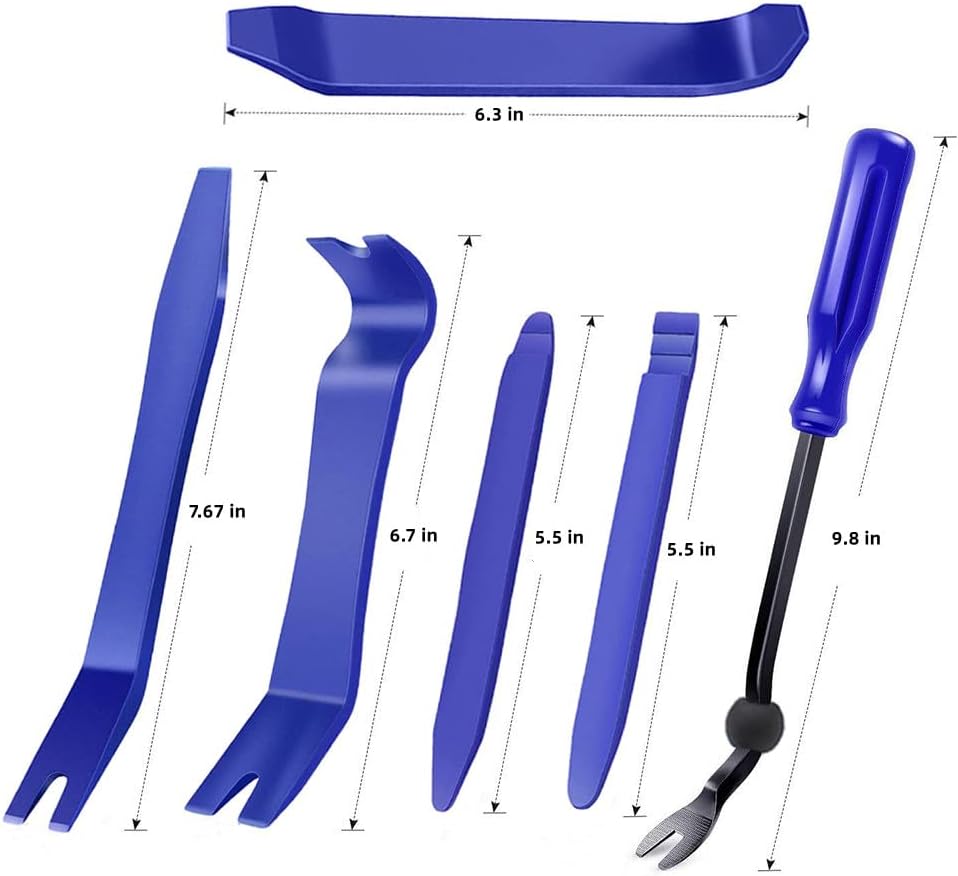 Auto Trim Removal Tool Kit,6 Pcs Car Trim Removal Tool,Car Panel Door Window Tools Kit,Auto Clip Fastener Remover Pry Tool Set