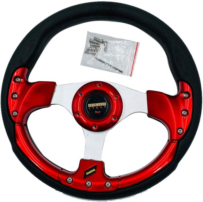 Professional Car modification 320mm 13" Red Universal Auto Racing Car interior Steering Wheel & Horn Button Leather PVC Aluminium Alloy Wear Resistant Antiskid Unique