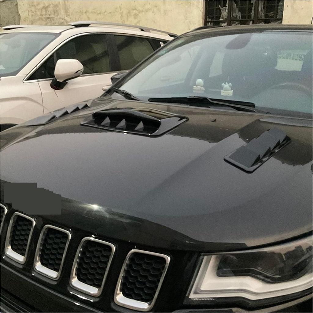 Universal Car Hood Vent Decorative Air Flow Intake Bonnet Hood Scoop Cover Exterior Accessories(Carbon Fiber Look)