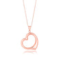 Rose Gold 14k Floating Heart Drop Pendant in Spring Ring Clasp