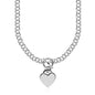 Sterling Silver Rolo Chain with a Heart Toggle Charm and Rhodium Plating