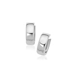 White Gold 10k Snuggable Hoop Earrings in Hinged Snap Back