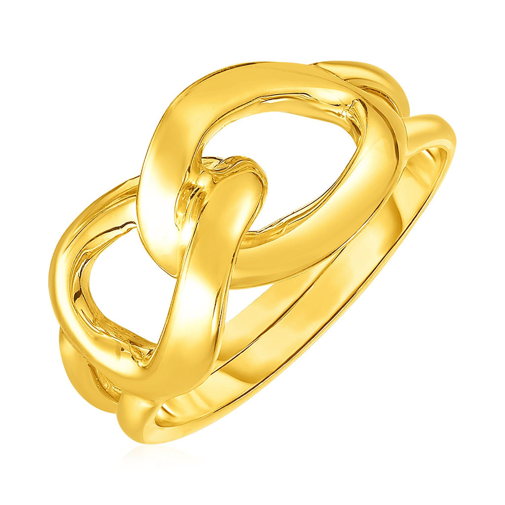Yellow Gold 14k Interlocking Links Fancy Rings