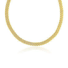 Load image into Gallery viewer, Yellow Gold 14k Fancy Polished Multi-Row Panther Link Necklace in Box With Tongue
