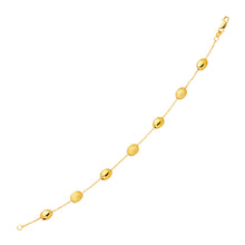 Load image into Gallery viewer, 14k Yellow Gold Bracelet with Textured and Polished Pebble Stations