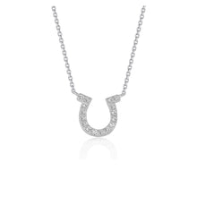 Load image into Gallery viewer, 14k White Gold Horseshoe Design Diamond Pendant
