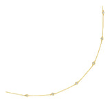 Yellow Gold 14k Station Necklace with Round Diamonds in Lobster Claw Lock