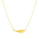 Yellow Gold 14k Angel Wing Necklace in Lobster Claw Lock