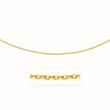 Yellow Gold 14k 3.5mm Pendant Chain with Textured Links in Lobster Claw Lock