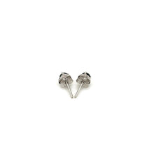 Load image into Gallery viewer, 14k White Gold Black 3mm Faceted Cubic Zirconia Stud Earrings