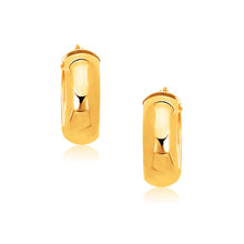 Load image into Gallery viewer, 14k Yellow Gold Wide Medium Hoop Earrings with Snap Lock