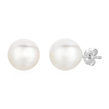 Load image into Gallery viewer, Freshwater Pearl Earrings in Sterling Silver in Hinged Snap Back