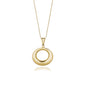 Yellow Gold 14k Open Circle Drop Pendant in Spring Ring Clasp
