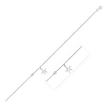 Load image into Gallery viewer, Sterling Silver Anklet with Starfish Charm and Cubic Zirconia