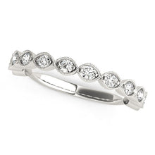 Load image into Gallery viewer, White Gold 14k Antique Style Crafted Diamond Wedding Band 3/8 cttw