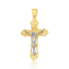 Load image into Gallery viewer, Two Tone Gold 14k Stunning Cross Pendant