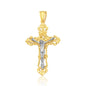 Two Tone Gold 14k Stunning Cross Pendant