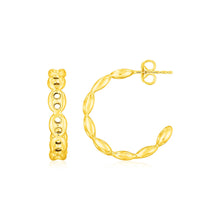 Load image into Gallery viewer, 14K Yellow Gold Hoop Mariner Chain Earrings