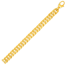 Yellow Gold 14k Cuban Link Bracelet in Lobster Claw Lock