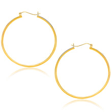 Load image into Gallery viewer, Yellow Gold 14k 40mm Polished Hoop Earrings in Snap Lock