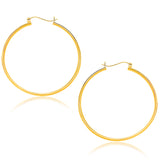 Yellow Gold 14k 40mm Polished Hoop Earrings in Snap Lock