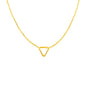 Yellow Gold 14k Necklace with Petite Open Triangle Pendant in Spring Ring Clasp