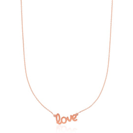 Rose Gold 14k Script LOVE Necklace in Lobster Claw Lock