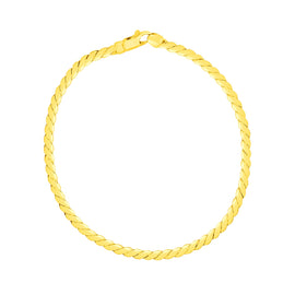 Yellow Gold 14k Twisted Link Bracelet in Lobster Claw Lock