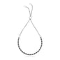 Sterling Silver 9 1/4 inch Adjustable Bracelet with Black Cubic Zirconias
