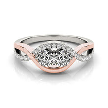 Load image into Gallery viewer, 14k White And Rose Gold Infinity Style Two Stone Diamond Ring (5/8 cttw)