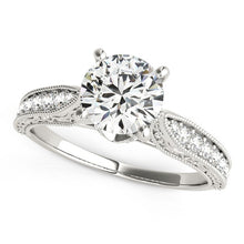 Load image into Gallery viewer, White Gold 14k Crafted Antique Design Diamond Engagement Ring