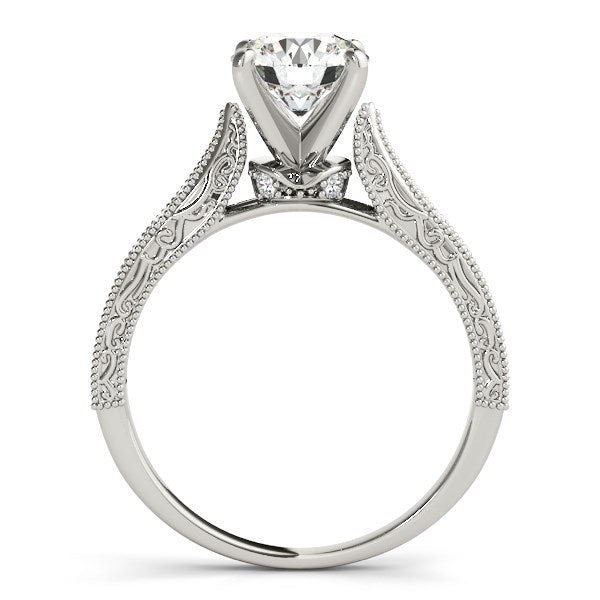 White Gold 14k Crafted Antique Design Diamond Engagement Ring
