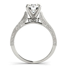 Load image into Gallery viewer, White Gold 14k Crafted Antique Design Diamond Engagement Ring