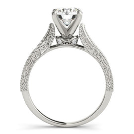 White Gold 14k Crafted Antique Design Diamond Engagement Ring
