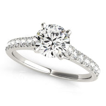 Load image into Gallery viewer, 14k White Gold Single Row Band Diamond Engagement Ring (1 1/3 cttw)