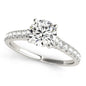 14k White Gold Single Row Band Diamond Engagement Ring (1 1/3 cttw)