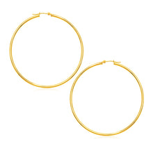Load image into Gallery viewer, Yellow Gold 14k Polished Large Round Hoop Earrings in Hinged Snap Back