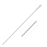 White Gold 14k 2.0mm Solid Diamond Cut Rope Chain in Lobster Claw Lock