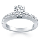 White Gold 14k Diamond Micro Prong Cathedral Engagement Ring Ideal Any Ocassions
