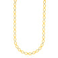 Two-Tone Gold 14k Multi-Textured Oval Link Fancy Necklace in Lobster Claw Lock