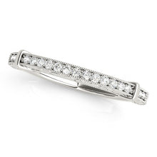 Load image into Gallery viewer, 14k White Gold Bead Border Modern Wedding Band (1/8 cttw)