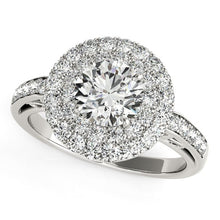 Load image into Gallery viewer, White Gold 14k Diamond with Two-Row Pave Border Engagement Ring 2 cttw Ideal Any Ocassions