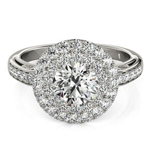 Load image into Gallery viewer, White Gold 14k Diamond with Two-Row Pave Border Engagement Ring 2 cttw Ideal Any Ocassions