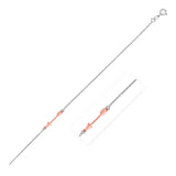 Sterling Silver Anklet with Rose Toned Arrow