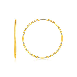 Yellow Gold 14k Crafted Endless Hoop Style Earrings Ideal for Any Ocassions