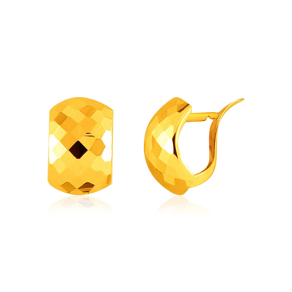 Yellow Gold 14k Classic Geometric Texture Earrings