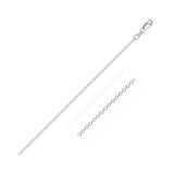 White Diamond Cut 14k Cable Link Chain 0.8mm in Lobster Closure