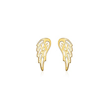 Load image into Gallery viewer, Yellow Gold 14k Polished Wing Post Earrings in Push Back Backing