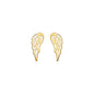 Yellow Gold 14k Polished Wing Post Earrings in Push Back Backing