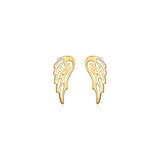 Yellow Gold 14k Polished Wing Post Earrings in Push Back Backing